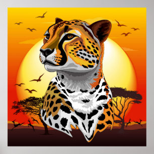 Affiche Cheetah African Feline Wild Animal