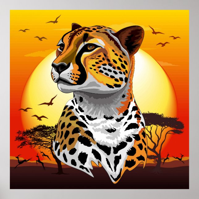 Affiche Cheetah African Feline Wild Animal (Devant)