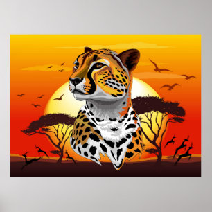 Affiche Cheetah African Feline Wild Animal