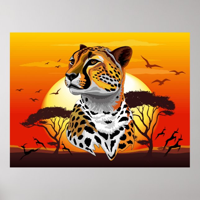 Affiche Cheetah African Feline Wild Animal (Devant)