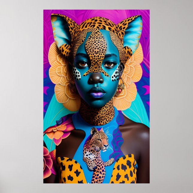 Affiche Cheetah African lady (Devant)