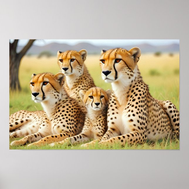 Affiche Cheetah Animal Nature Faune Affection Soin (Devant)