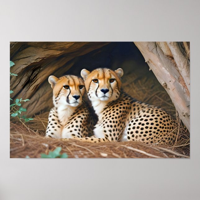 Affiche Cheetah Animal Nature Faune Affection Soin (Devant)