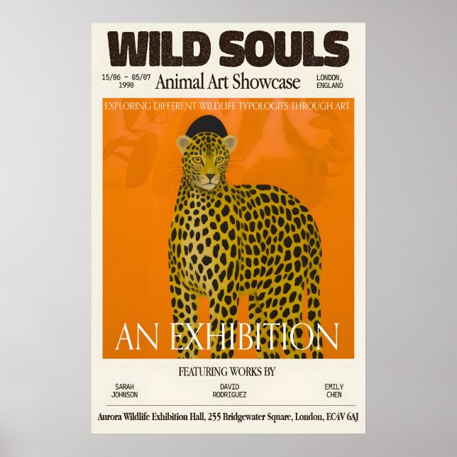 Affiche Cheetah Art Print Vintage London Wildlife (Devant)