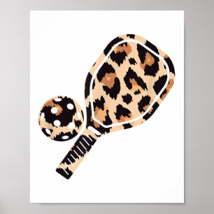 Affiche Cheetah Leopard Pickleball Paddleball Sport Maman