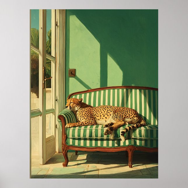 Affiche Cheetah Resting in Sunlit Room (Devant)