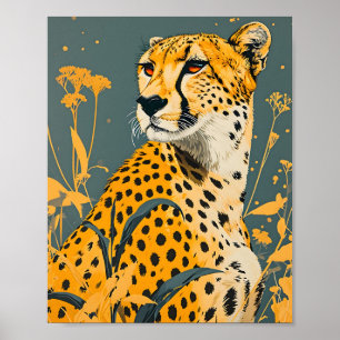 Affiche Cheetah vintage