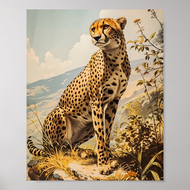 Affiche Cheetah vintage (Devant)
