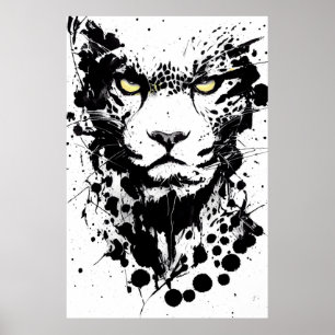 Affiche Cheetah Wild Nature Free Spirit Art Brush Peinture