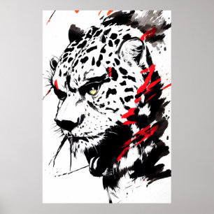 Affiche Cheetah Wild Nature Free Spirit Art Brush Peinture