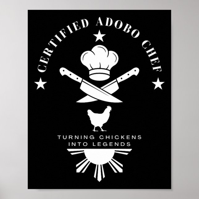 Affiche Chef Adobo certifié Nouvelle déclaration graphique (Devant)