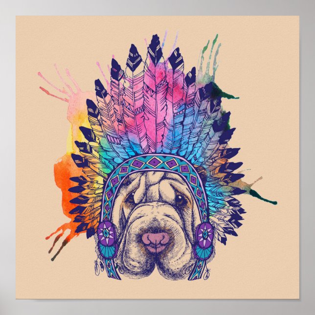 Affiche Chef amérindien de Sharpei (Devant)