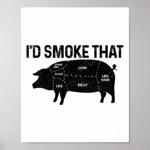 Affiche Chef Butcher Bbq Je fumerais ce porc porc drôle gr