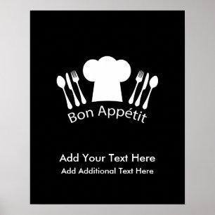 Affiche Chef Casquette Cuisine gastronomique