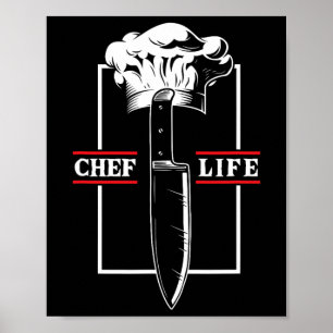 Affiche Chef Cuisine Vie Couteau Restaurant Cuisine Nourri
