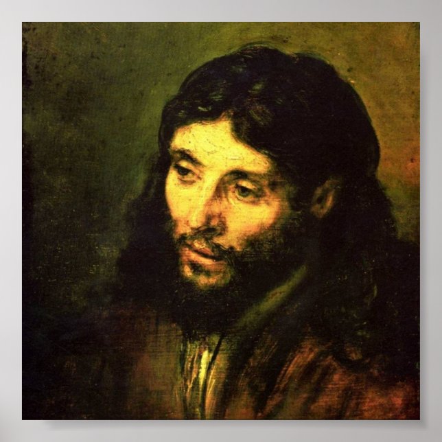 Affiche Chef de Jésus Par Rembrandt (Devant)