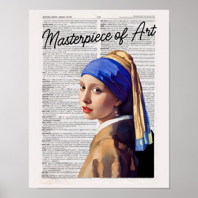 Affiche Chef-d'oeuvre d'Art Girl avec oreille perle (Devant)