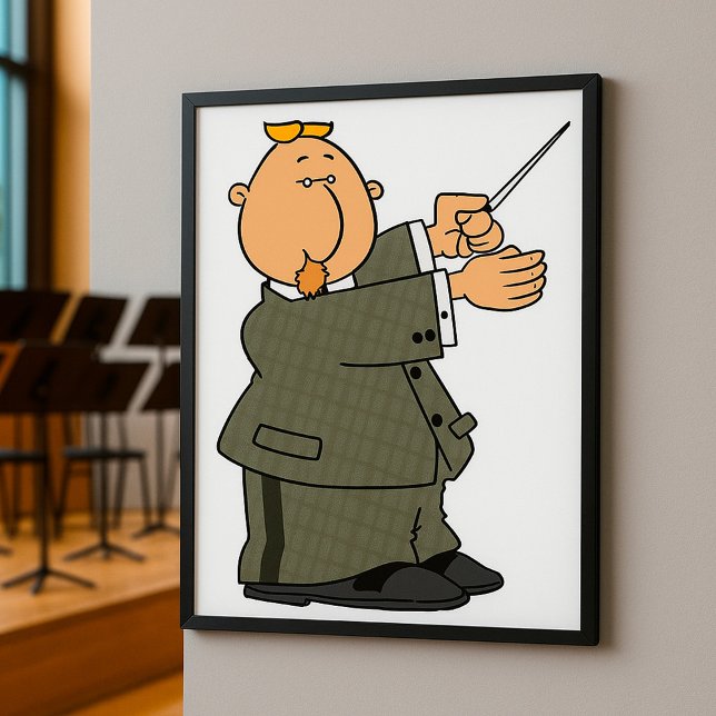 Affiche Chef d'orchestre de dessin animé avec baguette (Créateur téléchargé)