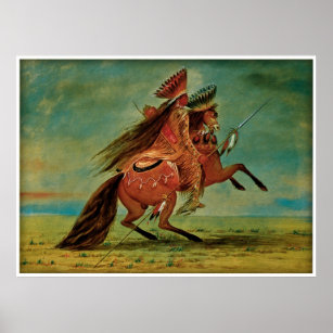 Affiche Chef du Corbeau par George Catlin 1850