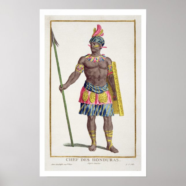 Affiche Chef du Honduras, 1780 (gravure colorée) (Devant)