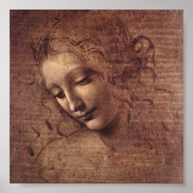 Affiche Chef d'une jeune femme aux cheveux cousus (Leda) (Devant)