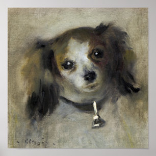 Affiche Chef d'une peinture de chien par Auguste Renoir