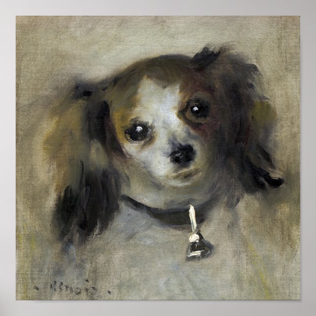 Affiche Chef d'une peinture de chien par Auguste Renoir (Devant)