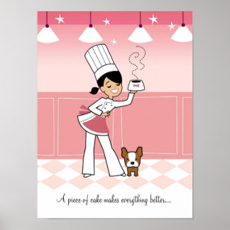 Affiche Chef et chien dans l'affiche de cuisine