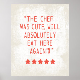 AFFICHE CHEF ÉTAIT CUTE AMUSANTE CUISINE 5 ÉTOILES COMMENT
