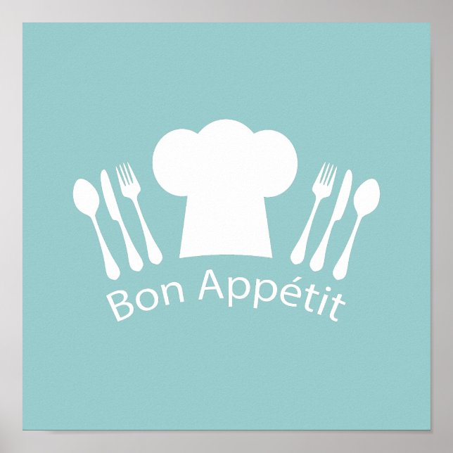 Affiche Chef français Bon Appetit Restaurant ou cuisine (Devant)