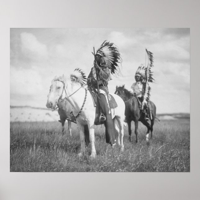 Affiche Chef indien à cheval, 1905. Photo vintage (Devant)