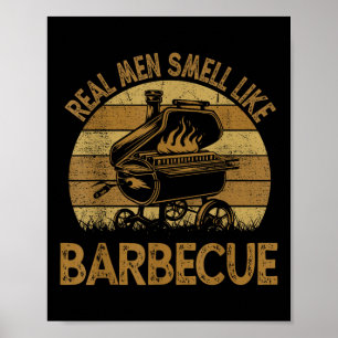 Affiche Chef Papa Bbq Les Vrais Hommes Sentent Comme Un Ba