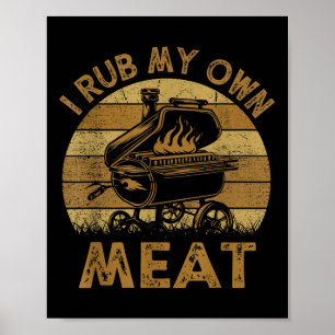 Affiche Chef Papa I Rub My Prown Meat Bbq Funny Barbeque
