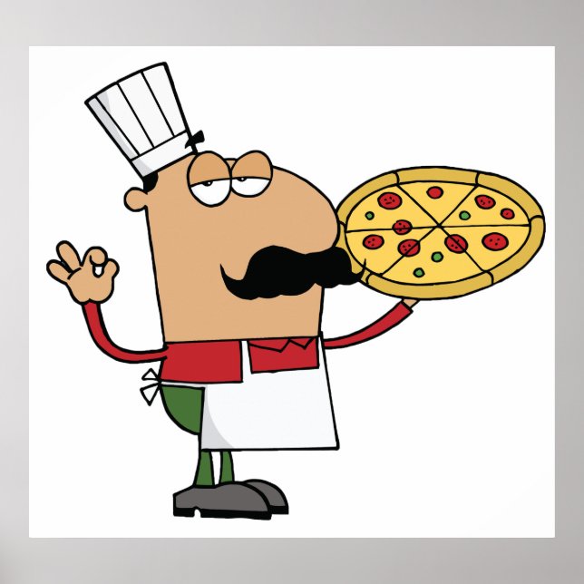 Affiche Chef pizza italienne (Devant)