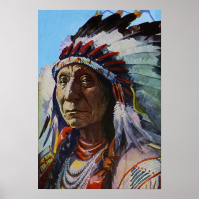 Affiche Chef Red Cloud Oglala Lakota Sioux Tribu (Devant)