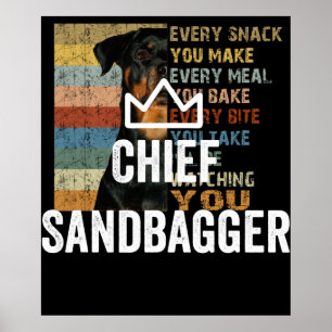 Affiche Chef Sandbagger Golf mème Bjj Chess Sandbag