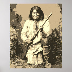 Affiche Chef Sepia Geronimo Pop Art