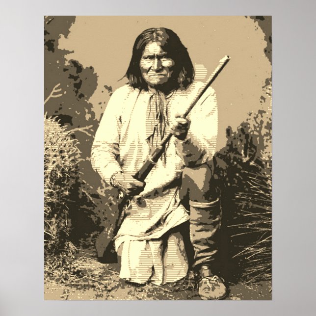 Affiche Chef Sepia Geronimo Pop Art (Devant)