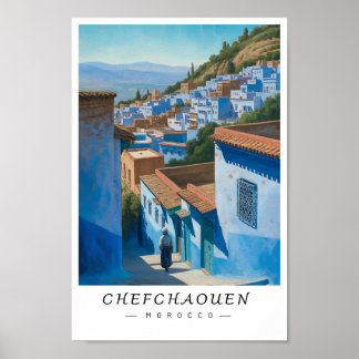 Affiche Chefchaouen Maroc Art Mural, Ville Bleue