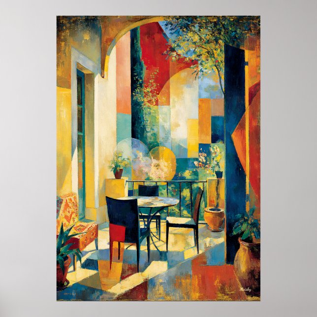 Affiche Chefd'œuvre de réinterprétation de terrasse ensole (Devant)