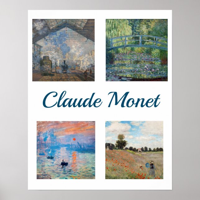 Affiche Chefs-d'œuvre de Claude Monet en patchwork (Devant)
