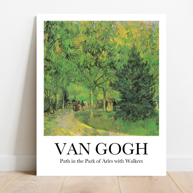 Affiche Chemin dans le Parc d'Arles avec Marcheurs par Van (Van Gogh's Sunlit Stroll: Own "Path in the Park"! High-quality art poster)