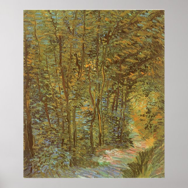 Affiche Chemin dans les Bois par Vincent van Gogh, Art Vin (Devant)