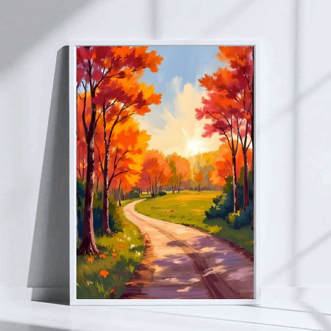 Affiche Chemin d'Automne | Paysage de Nature à Feuillage R (Créateur téléchargé)