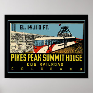 Affiche Chemin de fer à crémaillère de Pikes Peak CO