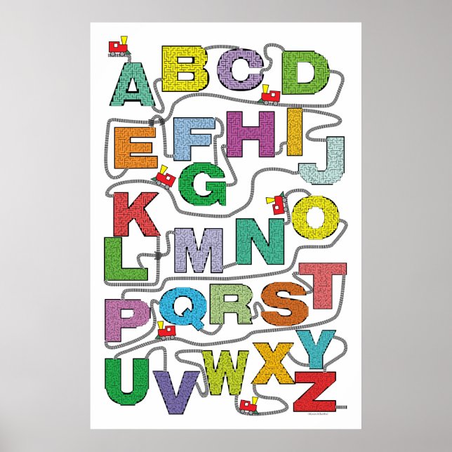 Affiche Chemin de fer Alphabet Maze Puzzles (Devant)
