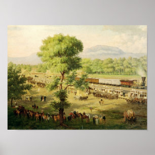 Affiche Chemin de fer dans la vallée du Mexique, 1869