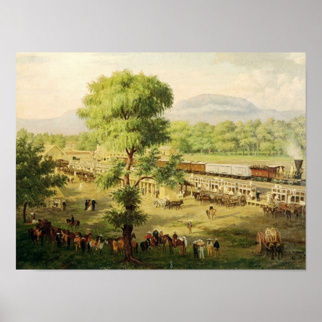 Affiche Chemin de fer dans la vallée du Mexique, 1869 (Devant)