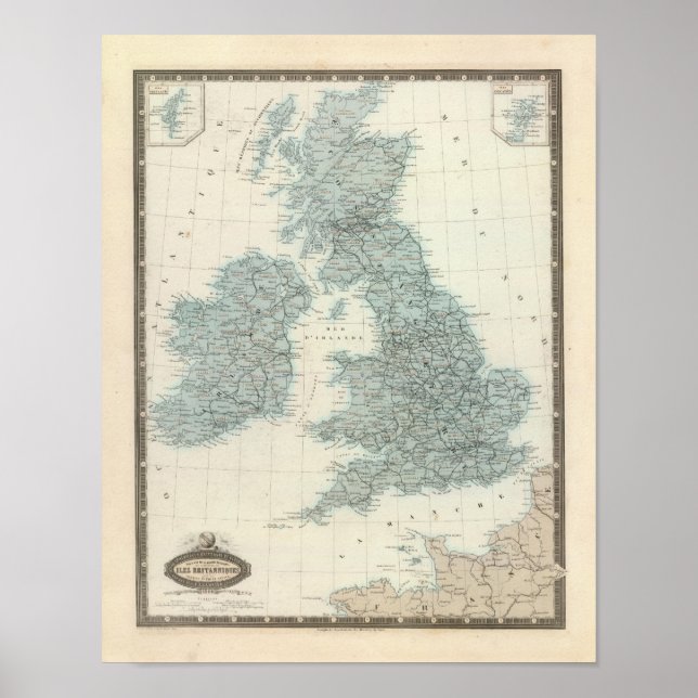 Affiche Chemin de fer et canaux des îles britanniques (Devant)