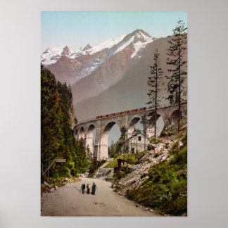 Affiche Chemin de fer Fayet-Chamonix - 1900 Photochrom